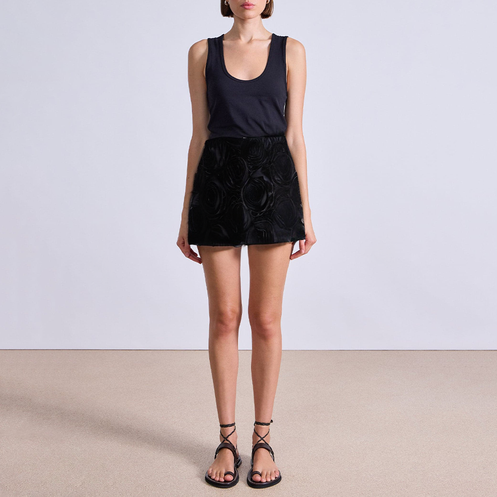 Floral texture slim breathable ladies skirt