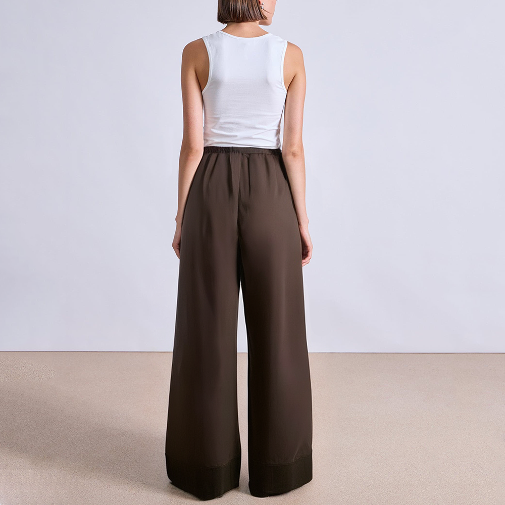 Simple elastic waist high waist women's suit pants