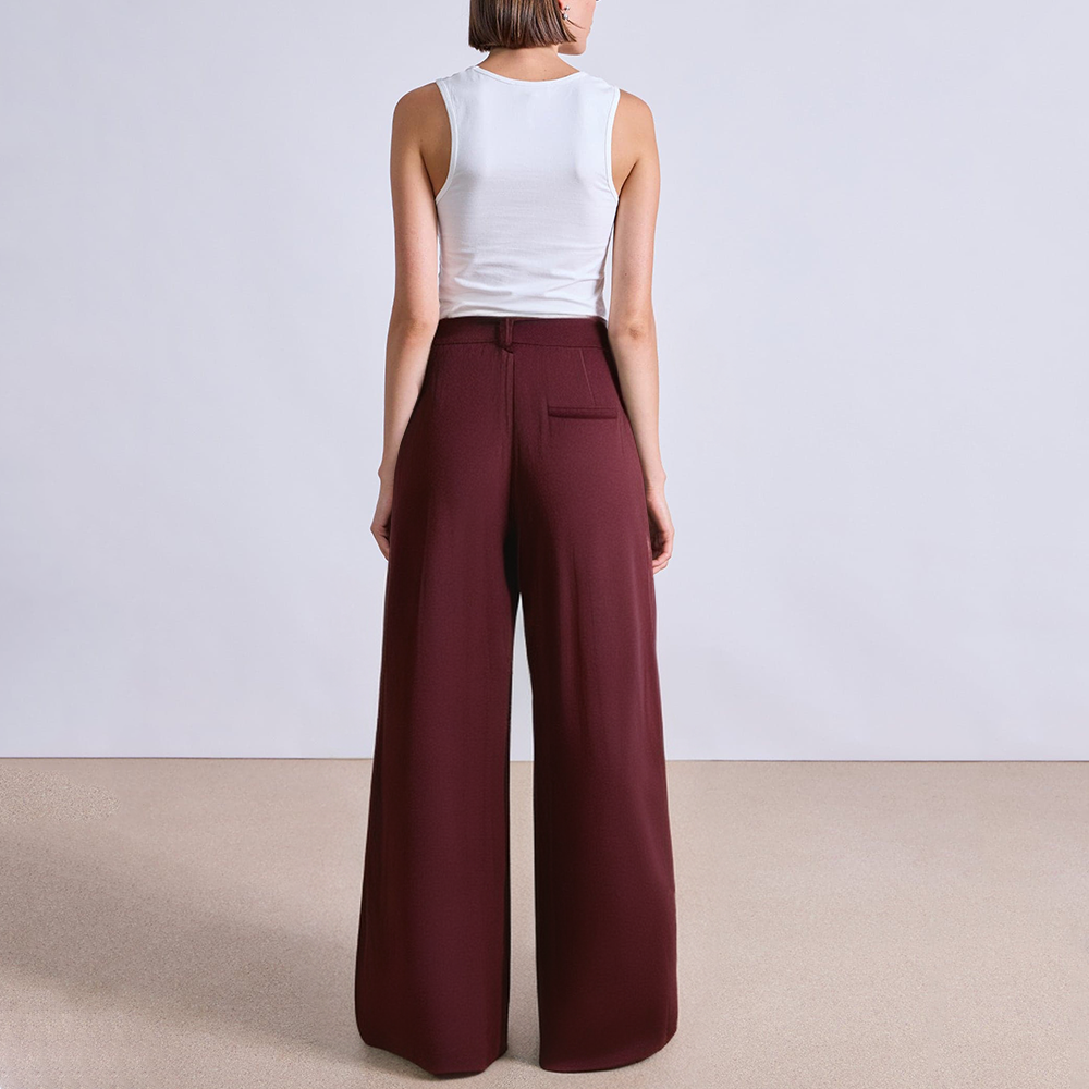 Fashionable and elegant straight-leg women's suit pants