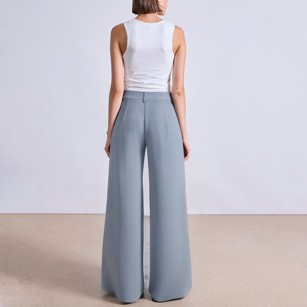Straight slim high waist women's suit pants