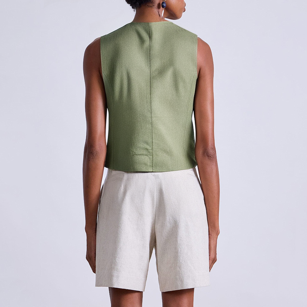 Fashion single breasted sleeveless women's vest