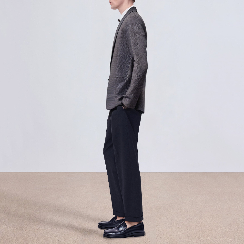 Houndstooth slim fit tweed men's suit jacket