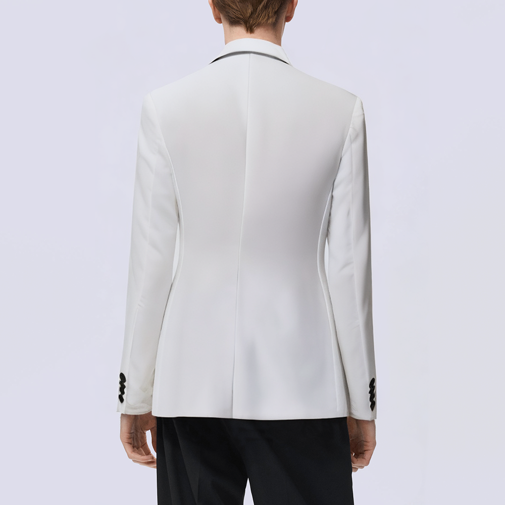Breathable and elegant white men's suit jacket