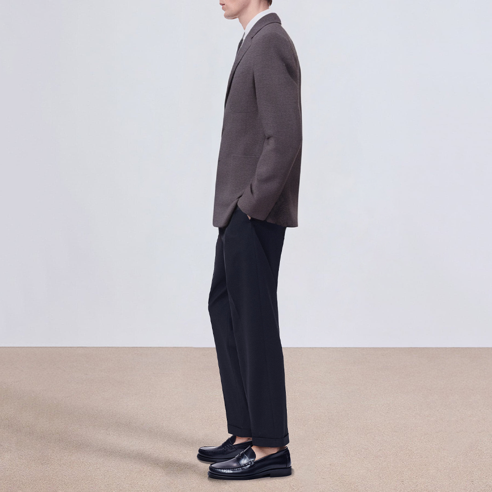 Casual wool single-breasted men's suit jacket
