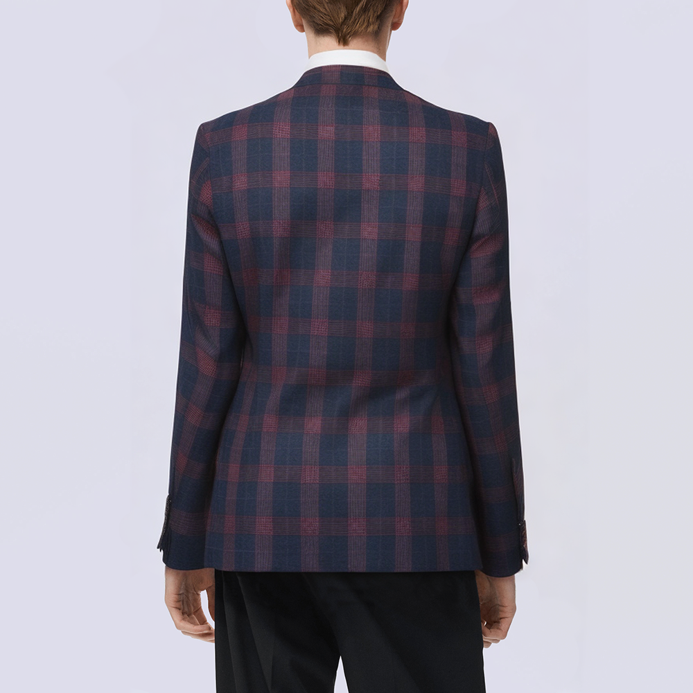Men's classic check worsted wool blazer