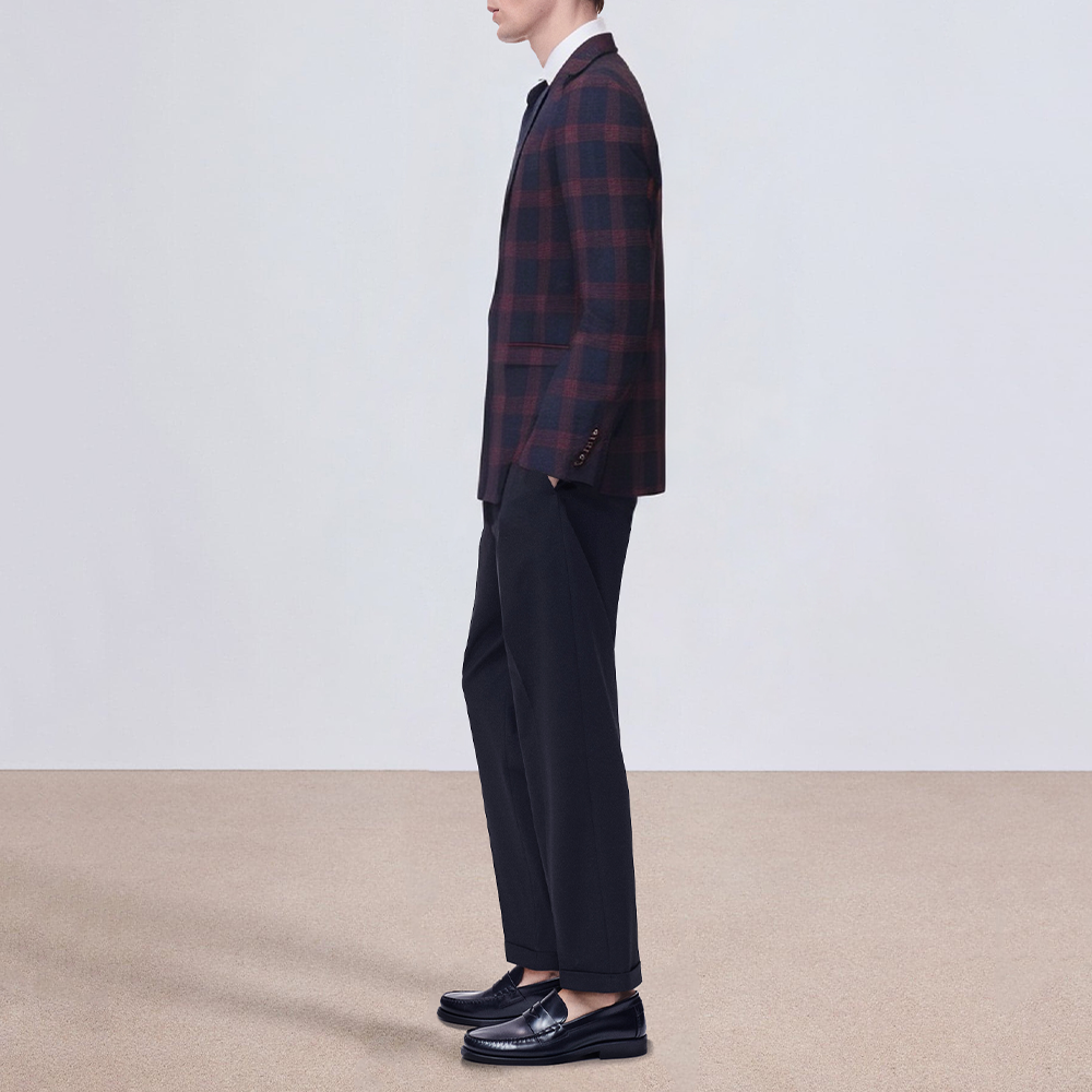Men's classic check worsted wool blazer
