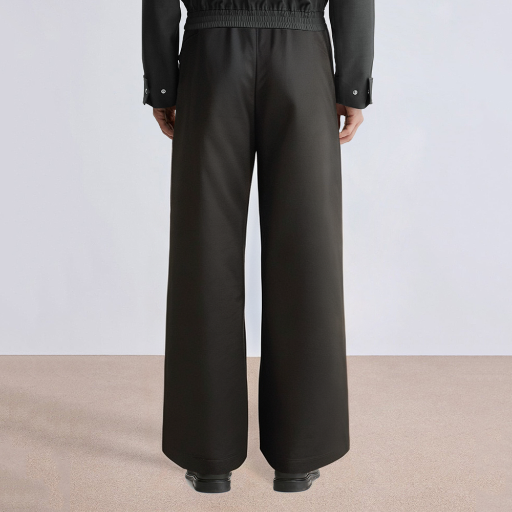 Brown loose wide-leg men's suit pants