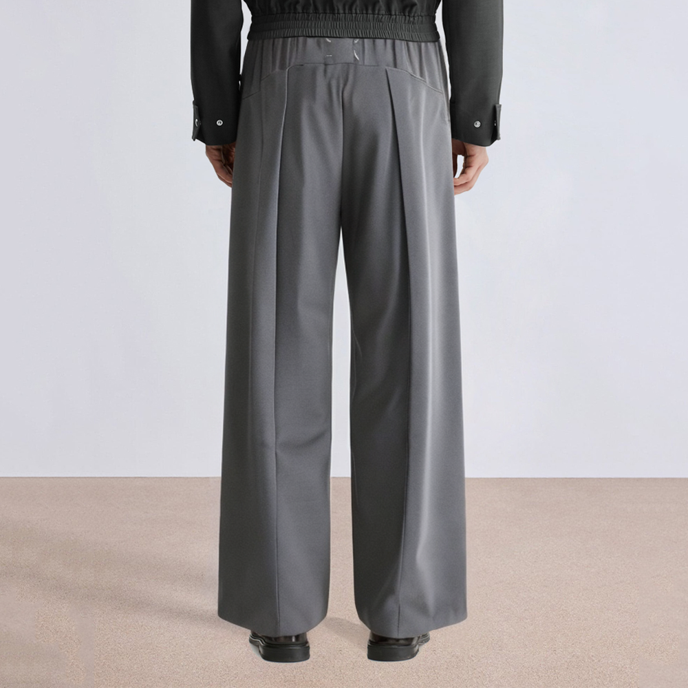 Premium drape straight-leg men's suit pants