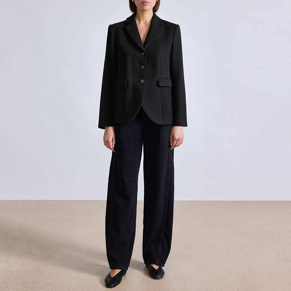 Fashion front button satin women's blazer