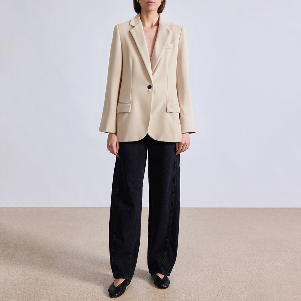 Women's single button front slit blazer