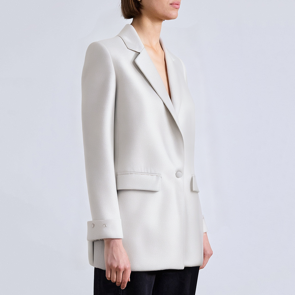 Fashionable white single button women's blazer
