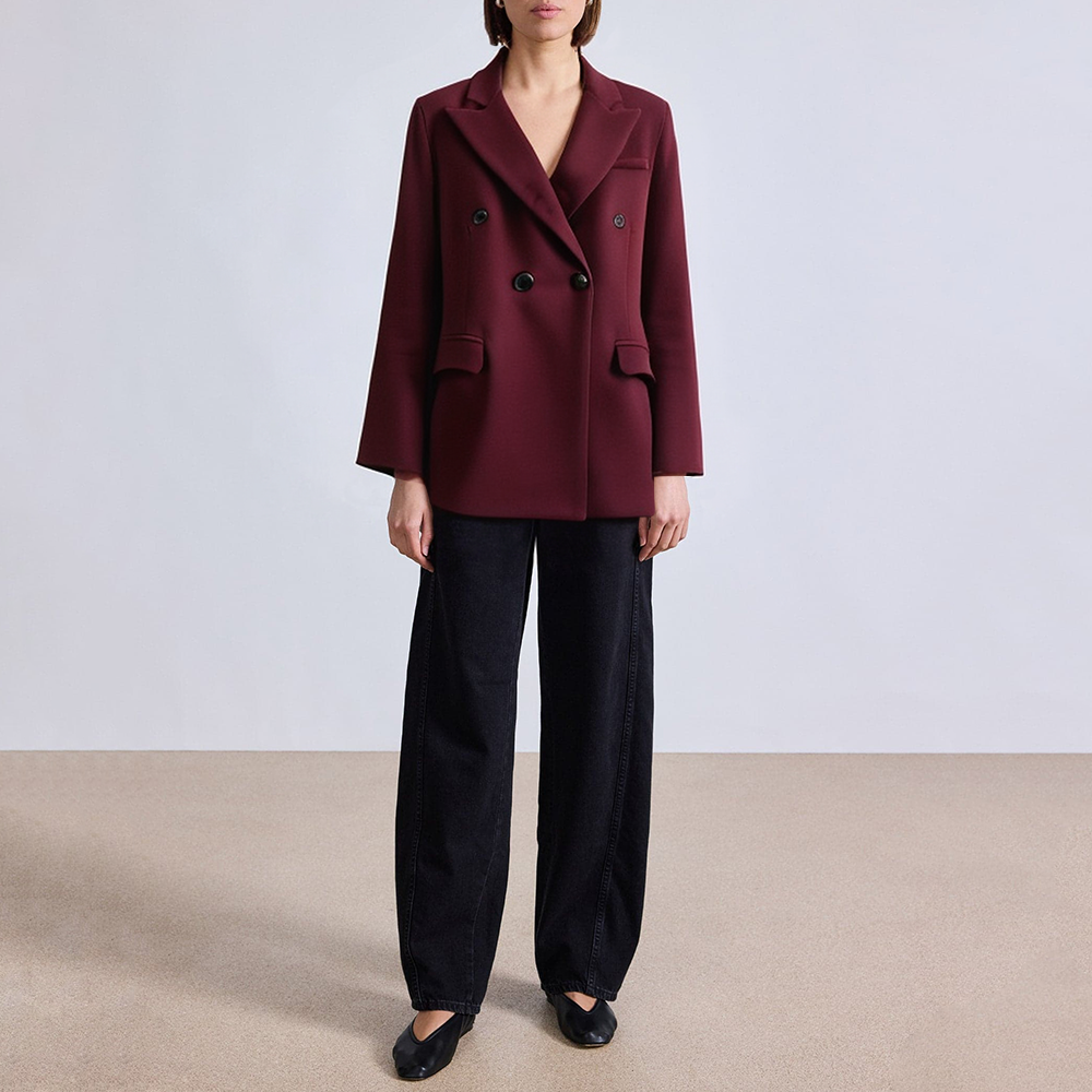 Vintage loose double breasted women's suit jacket