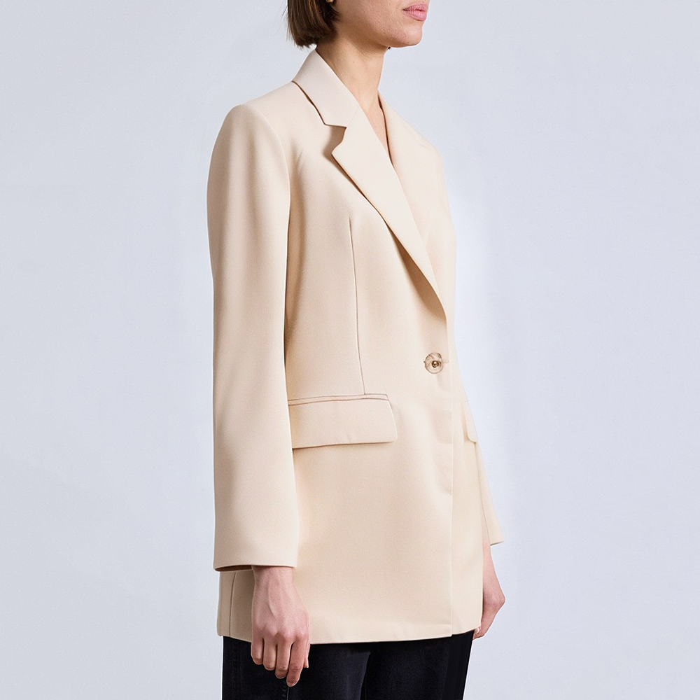 Versatile single button long sleeve women's suit jacket
