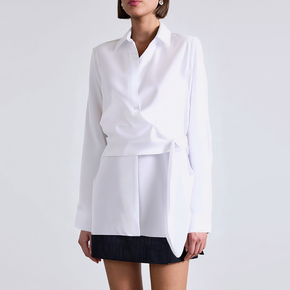 White cross knot long sleeve ladies business formal suit