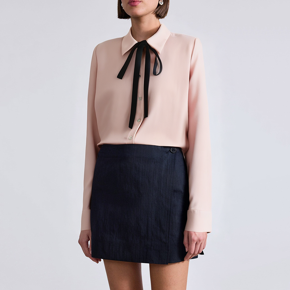 Pink bow satin women's business formal suit