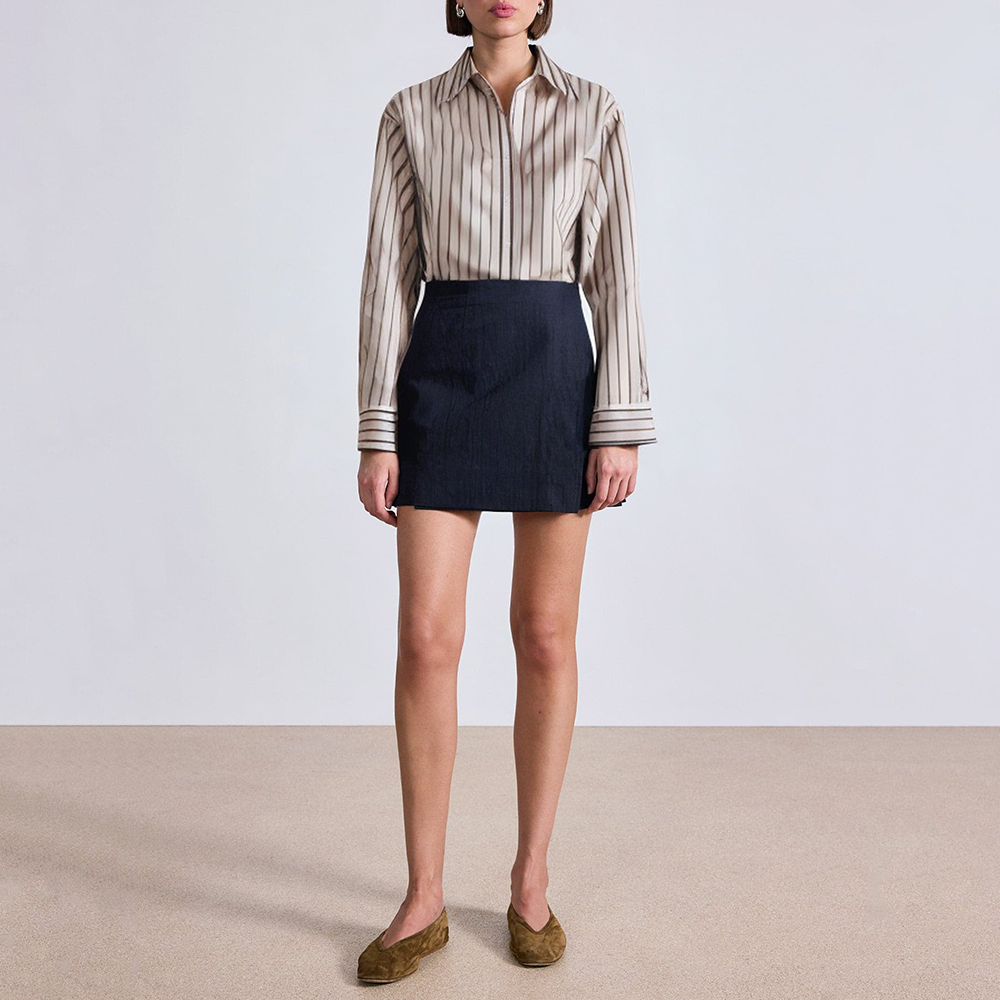Retro striped loose women's business formal suit