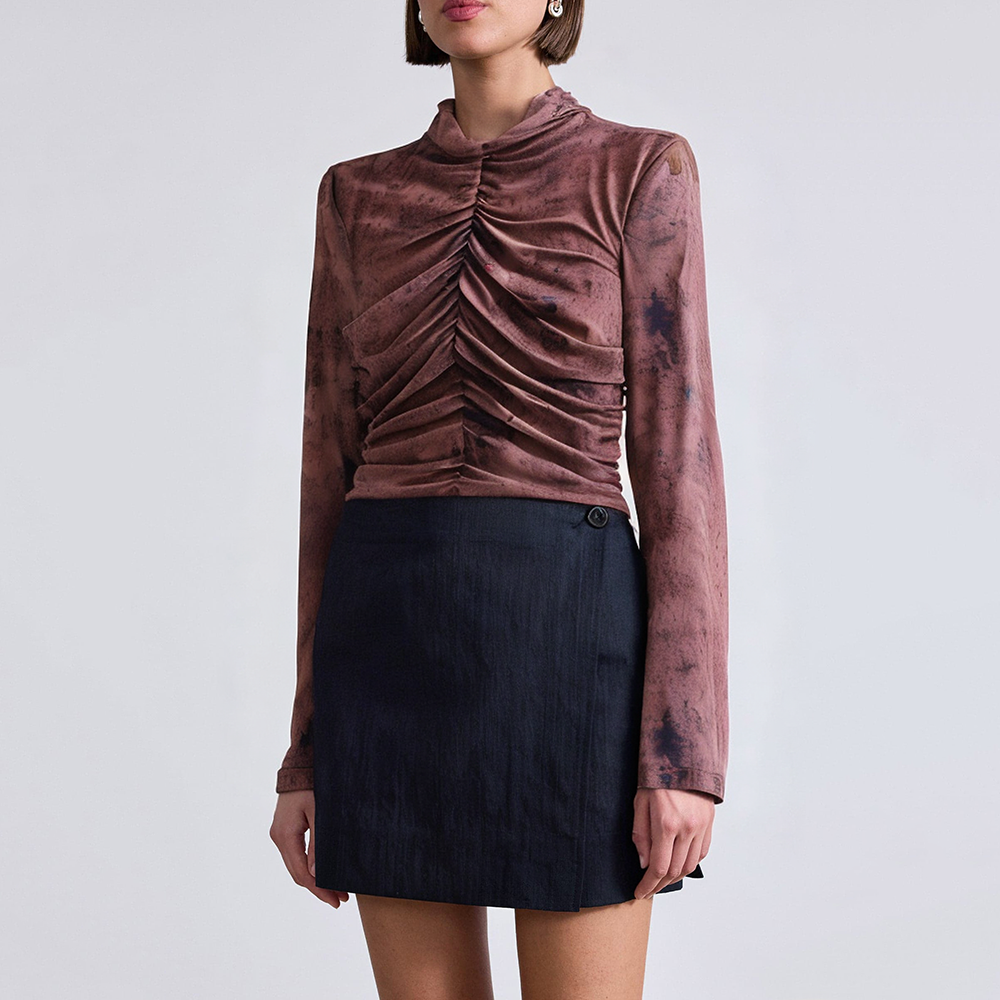 High collar slim fit pleated women's business formal suit