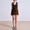 Brown high waist casual women's skirt