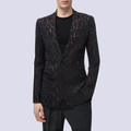 Fashion slim fit V-neck men's suit jacket