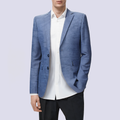 Blue classic business slim fit men's suit jacket