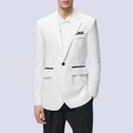 Breathable and elegant white men's suit jacket