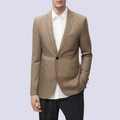Brown houndstooth breathable men's suit jacket