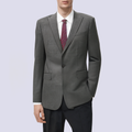 Gray single button slim fit business men's suit jacket