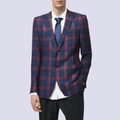 Men's classic check worsted wool blazer