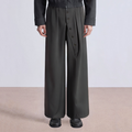 Pleated loose wide-leg men's suit pants