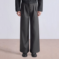 Button straight drape men's suit pants