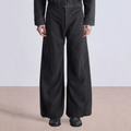 Men's wide-leg pleated detail suit trousers