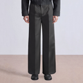 Black straight drape men's suit pants