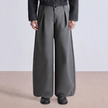 Grey high-end loose wide-leg men's suit pants