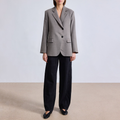 New grey fashion button ladies suit jacket