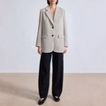 Fashion lapel long sleeve ladies suit jacket