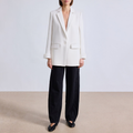 Fashionable white single button women's blazer