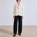 Breathable single button closure women's suit jacket