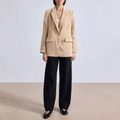Versatile single button long sleeve women's suit jacket
